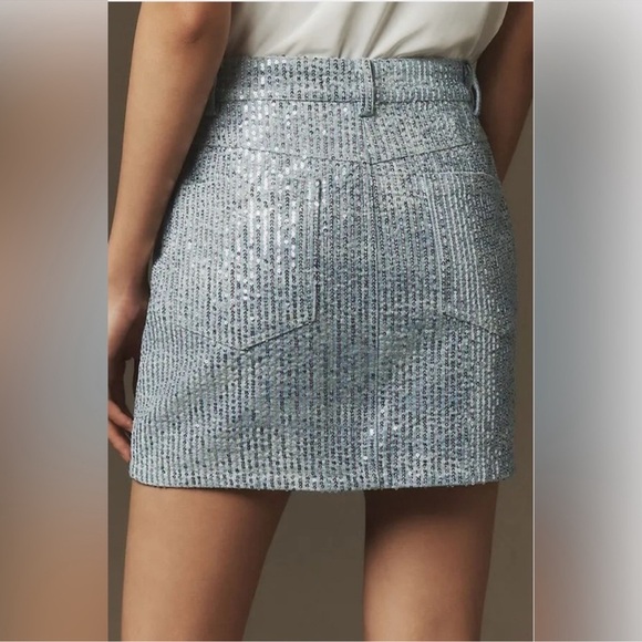 NWT WALTER BAKER Simone Sequin Straight Mini Skirt - Size 4 - Picture 3 of 9